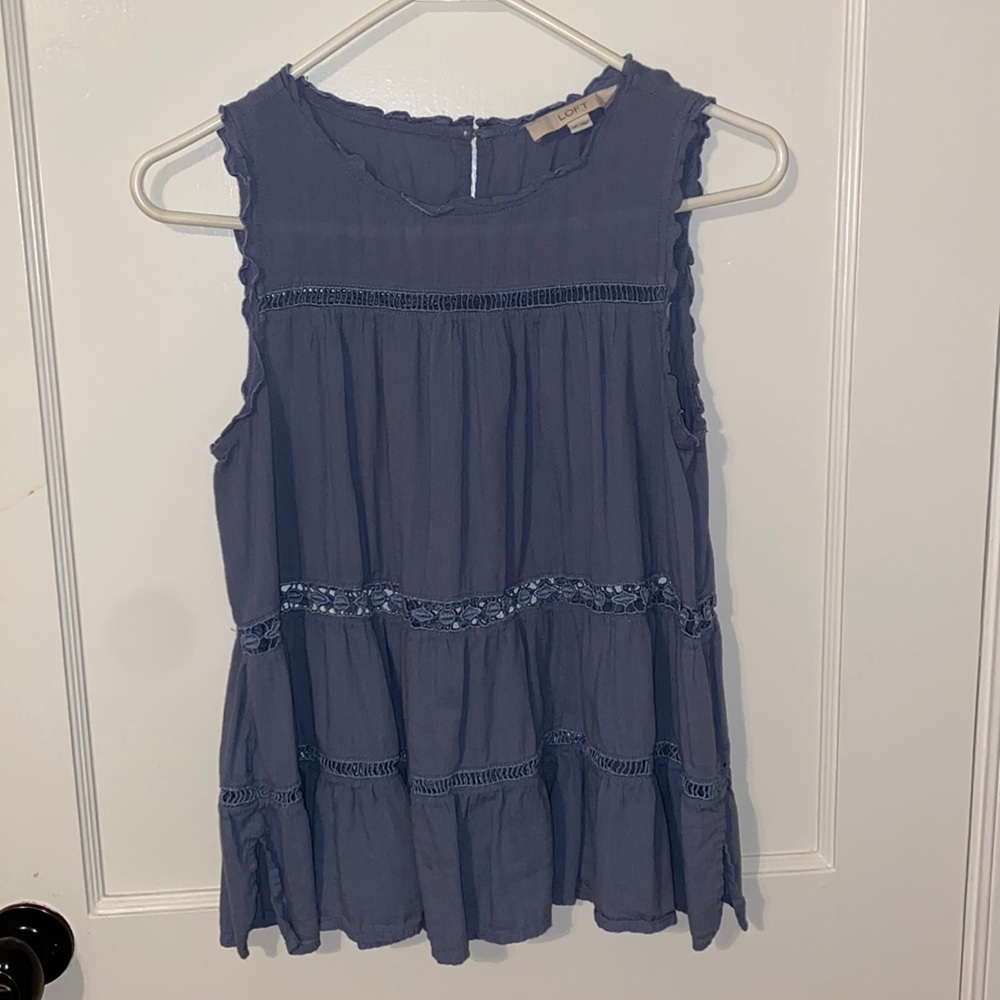 Loft Blue Cut Out Tank